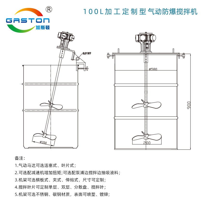 加工定制型100L气动防爆搅拌机平面图.jpg